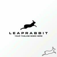 Logo design graphic concept creative abstract premium free vector stock jump run young rabbit doe fast move. Related to animal active health and sport