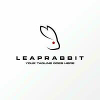 Logo design graphic concept creative abstract premium free vector stock head and ears young rabbit on line art. Related to animal active and sport