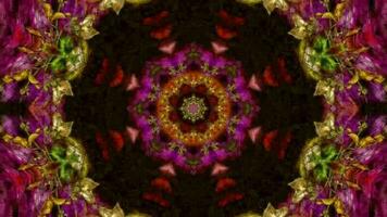 Multicolor kaleidoscope animation, Geometric background movie video