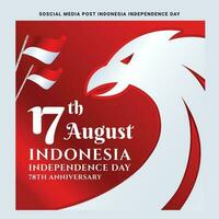 dirgahayu republik indonesia independence day celebrate social media post feed story vector