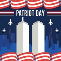 9 9 11 patriota día plano antecedentes modelo vector