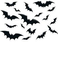 Bats in Flight A flock of bats soaring through the night sky,halloween day, bat silhouette vector