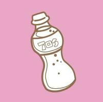 Soda Bottle Drink Cartoon Digital Stamp Outline Black and White vector