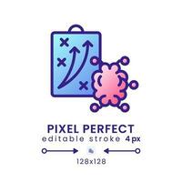 Neuromarketing strategies gradient fill desktop icon. Consumer behavior. Brain activity. Pixel perfect 128x128, outline 4px. Modern colorful linear symbol. Vector isolated editable RGB element