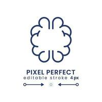 Human brain linear desktop icon. Nervous system. Cognitive intelligence. Thinking skills. Pixel perfect, outline 4px. GUI, UX design. Isolated user interface element for website. Editable stroke vector