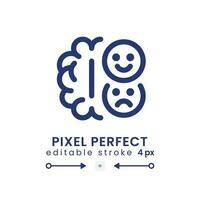 Human emotions linear desktop icon. Brain process. Neuro marketing. Cognitive appraisal. Pixel perfect, outline 4px. GUI, UX design. Isolated user interface element for website. Editable stroke vector