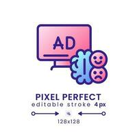 Neural engagement gradient fill desktop icon. Emotional involvement. Marketing stimulus. Pixel perfect 128x128, outline 4px. Modern colorful linear symbol. Vector isolated editable RGB element