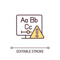 2D editable icons representing learning optimization issue, isolated vector illustration, artificial intelligence in education concept.