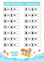 Math Worksheet Design For Kids vector