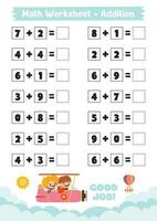 Math Worksheet Design For Kids vector