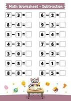 Math Worksheet Design For Kids vector