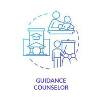 Guidance counselor blue gradient concept icon. Assistance for students. Career in advocacy abstract idea thin line illustration. Isolated outline drawing vector