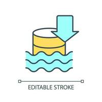 Upload ot data lake RGB color icon. Digital storage. Download files. Repository features. Move information. Isolated vector illustration. Simple filled line drawing. Editable stroke