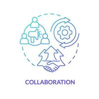 Collaboration blue gradient concept icon. Social organizations partnership. Form of advocacy abstract idea thin line illustration. Isolated outline drawing vector