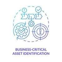 Business-critical asset identification blue gradient concept icon. Effective disaster recovery plan abstract idea thin line illustration. Isolated outline drawing vector
