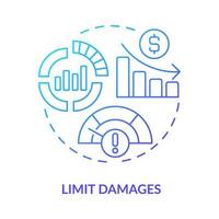 Limit damages blue gradient concept icon. Prevent failures. Analytics. Disaster recovery plan benefit abstract idea thin line illustration. Isolated outline drawing vector