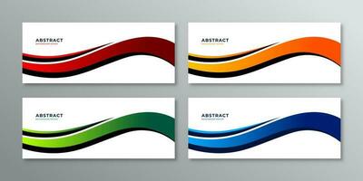 Set abstract wavy business background vector