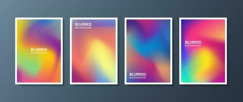 Set of blurred background with modern abstract gradient colors. Smooth templates collection for brochures, posters, banners, flyers and cards. Vector illustration