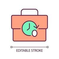 Zero hours contract RGB color icon. Employment relationship. Employee rights. No fixed income. Isolated vector illustration. Simple filled line drawing. Editable stroke