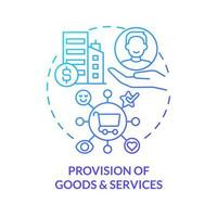 Provision of goods and services blue gradient concept icon. Market demand. Private sector role abstract idea thin line illustration. Isolated outline drawing vector