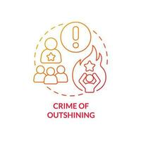 Crime of outshining red gradient concept icon. Self imposed block. Inner fear. Upper limit issue abstract idea thin line illustration. Isolated outline drawing vector