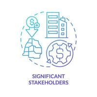 Significant stakeholders blue gradient concept icon. Economics development. Private sector role abstract idea thin line illustration. Isolated outline drawing vector