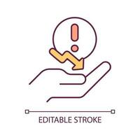 Development issue RGB color icon. Financial crisis. Company challenge. Stock market fall. Business recession. Isolated vector illustration. Simple filled line drawing. Editable stroke