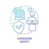 Consumer safety blue gradient concept icon. Professional service. Private sector regulations abstract idea thin line illustration. Isolated outline drawing vector