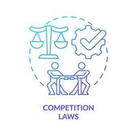 Competition laws blue gradient concept icon. Business work control. Private sector regulations abstract idea thin line illustration. Isolated outline drawing vector