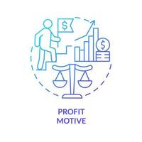 Profit motive blue gradient concept icon. Financial motivation of business. Private sector feature abstract idea thin line illustration. Isolated outline drawing vector