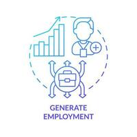 Generate employment blue gradient concept icon. Create new workplaces. Private sector role abstract idea thin line illustration. Isolated outline drawing vector