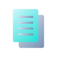 Copy flat gradient two-color ui icon. Duplicate document. Translator feature. Save to cache. Simple filled pictogram. GUI, UX design for mobile application. Vector isolated RGB illustration