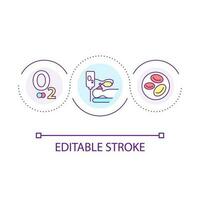 Artificial respiration apparatus loop concept icon. Oxygen supply. Inpatient treatment. Intensive care abstract idea thin line illustration. Isolated outline drawing. Editable stroke vector