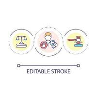 Refuse bribery loop concept icon. Anti corruption court. Stop venality. Reduce illegal deals abstract idea thin line illustration. Isolated outline drawing. Editable stroke vector