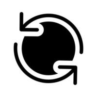 Reload black glyph ui icon. Translation in process. Waiting for synchronization. User interface design. Silhouette symbol on white space. Solid pictogram for web, mobile. Isolated vector illustration