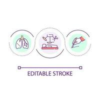 Surgical operation loop concept icon. Lung removal. Respiratory diseases. Hospital emergency treatment abstract idea thin line illustration. Isolated outline drawing. Editable stroke vector