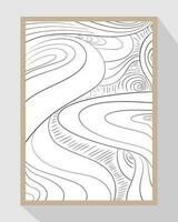 illustration of black lines forming abstract grooves in frame vector