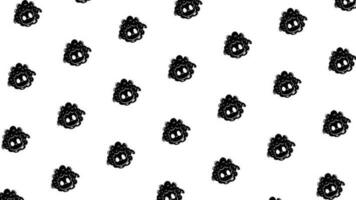 black and white background of a bunch of cute sheep vector