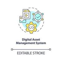 Digital asset management system concept icon. Business software. Enterprise CMS abstract idea thin line illustration. Isolated outline drawing. Editable stroke vector