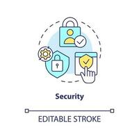 Security concept icon. Protect website. Internet safety. Prevent hacking viruses abstract idea thin line illustration. Isolated outline drawing. Editable stroke vector