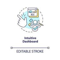 Intuitive dashboard concept icon. Admin panel. Easy to learn interface. Usability abstract idea thin line illustration. Isolated outline drawing. Editable stroke vector