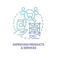 Improve products and services blue gradient concept icon. IoT business transformation benefits abstract idea thin line illustration. Isolated outline drawing vector