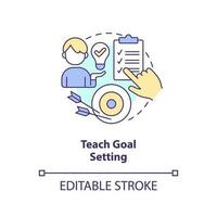 Teach goal setting concept icon. Development plan. Maintain teenager responsibility abstract idea thin line illustration. Isolated outline drawing. Editable stroke vector