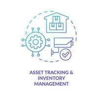 Provide IoT technologies blue gradient concept icon. Asset track. Inventory management. Involve automation abstract idea thin line illustration. Isolated outline drawing vector
