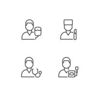 Diagnostics and treatment pixel perfect linear icons set. Surgery and intensive care. Ultrasound screening. Customizable thin line symbols. Isolated vector outline illustrations. Editable stroke