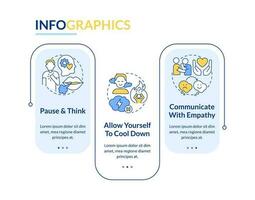 Resolve conflicts with teen rectangle infographic template. Family. Data visualization with 3 steps. Editable timeline info chart. Workflow layout with line icons vector