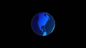 World Map Moving Loop Animation on Transparent Black screen video