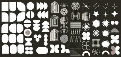 Brutalist abstract geometric shapes vector