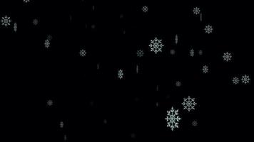 gloeiend winter animatie, lus animatie met transparant achtergrond, sneeuwvlokken voor een stralend Kerstmis tafereel video