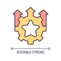 Improve profitability RGB color icon. Development growth. Business strategy upgrading. Optimization. Isolated vector illustration. Simple filled line drawing. Editable stroke
